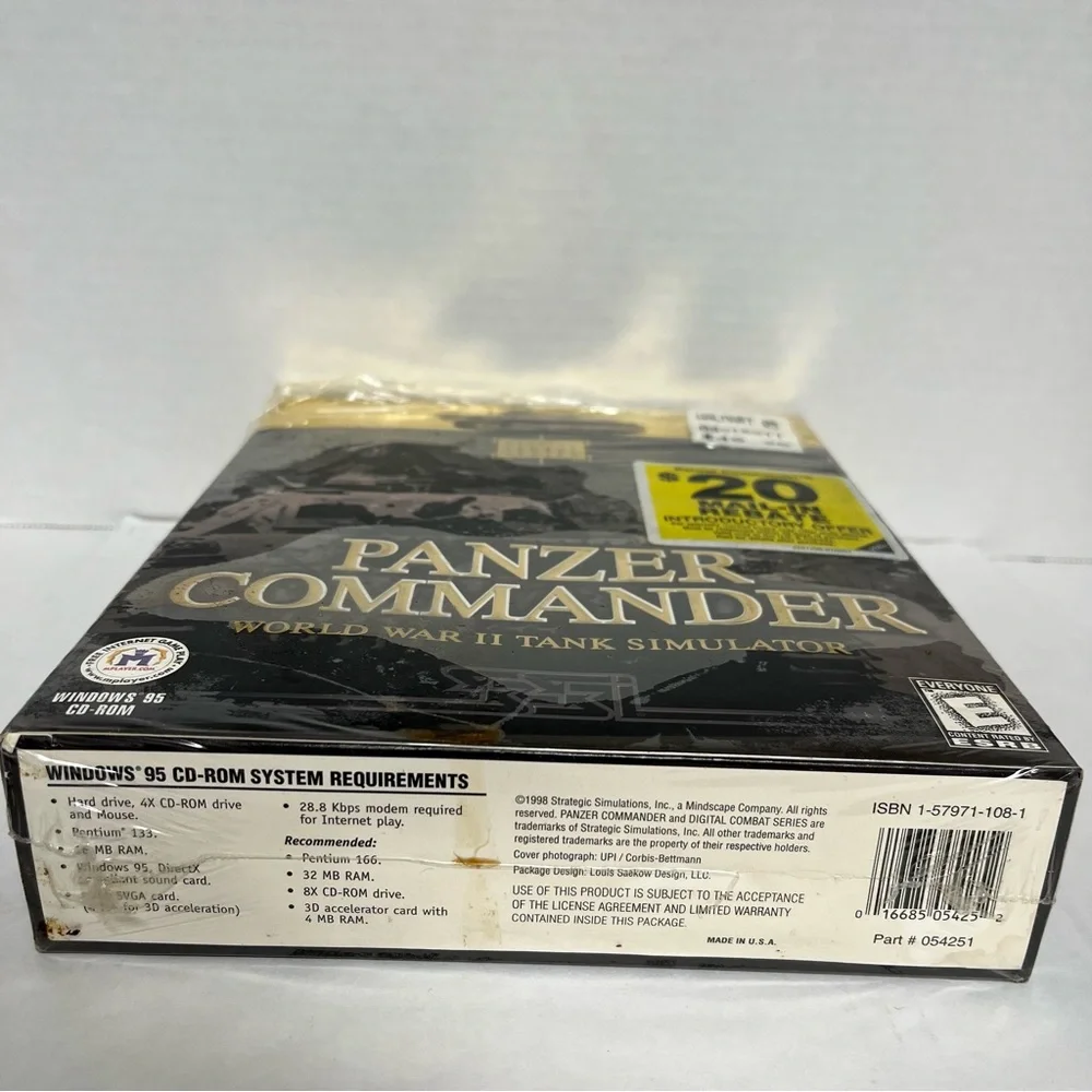 Panzer Commander WW2 Tank Simulator PC Computer Game Win 95 CD-ROM